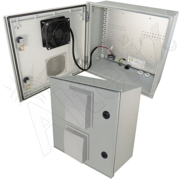Altelix Vented Fiberglass Weatherproof NEMA Enclosure with 12 VDC Cooling Fan