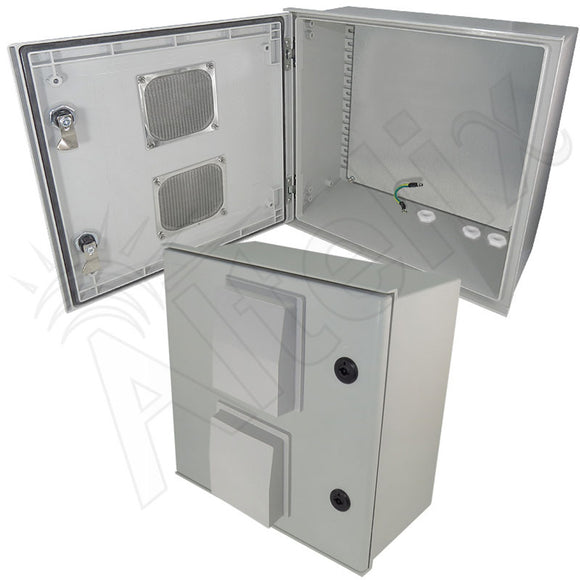 Altelix Vented Fiberglass Weatherproof NEMA Enclosure with Steel Equipment Mounting Plate