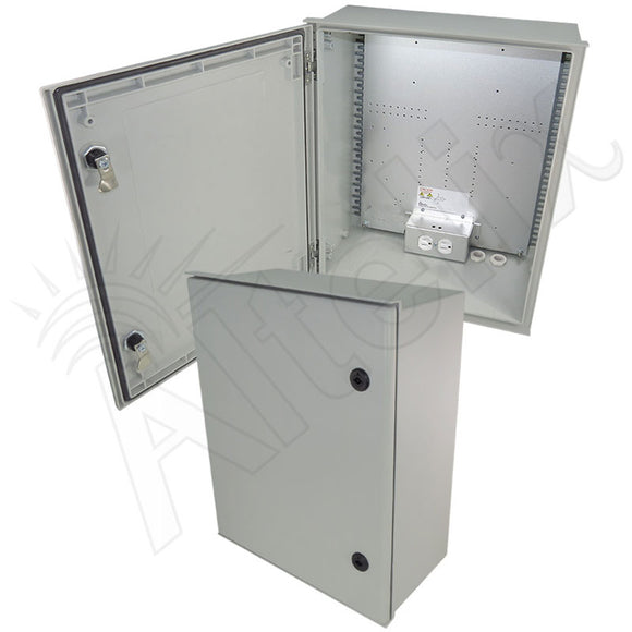 Altelix NEMA 3X Fiberglass Weatherproof Enclosure with Equipment Mounting Plate & 120 VAC Outlets