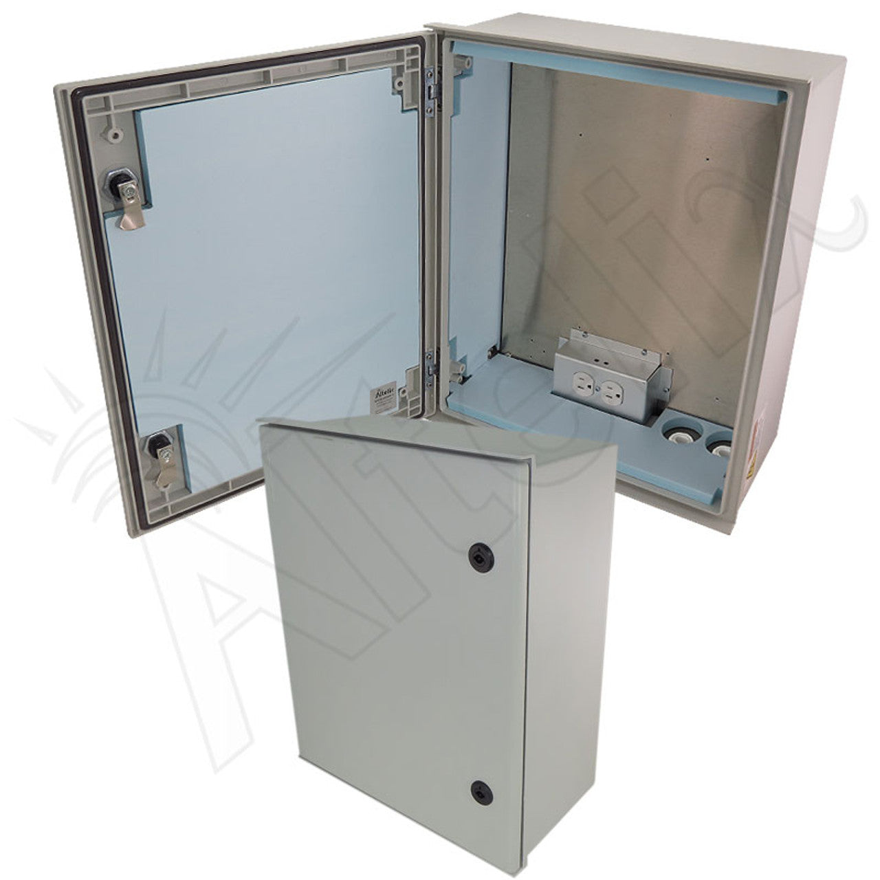 Altelix Insulated NEMA 4X Fiberglass Heated Weatherproof Enclosure with 200W Heater and 120 VAC Outlets