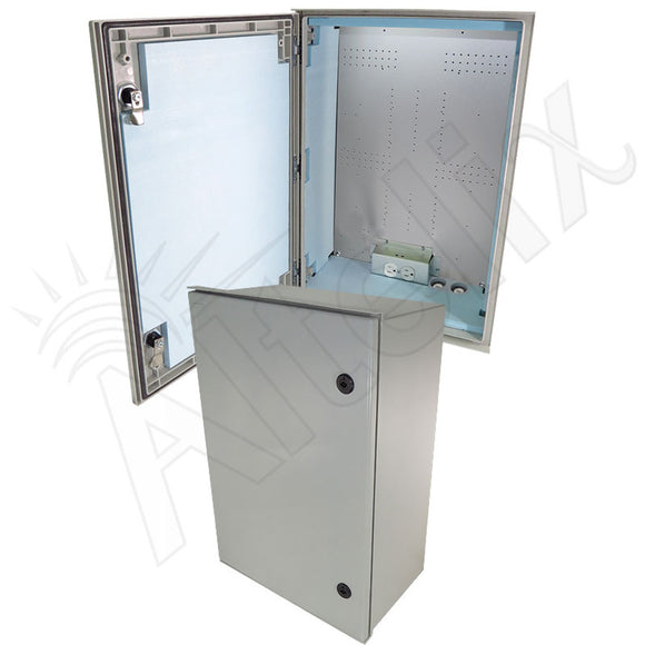 Altelix Insulated NEMA 4X Fiberglass Heated Weatherproof Enclosure with 200W Heater and 120 VAC Outlets