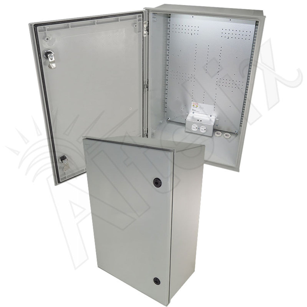 Altelix NEMA 4X Heated Fiberglass Weatherproof Enclosure with Equipment Mounting Plate & 120 VAC Outlets-5