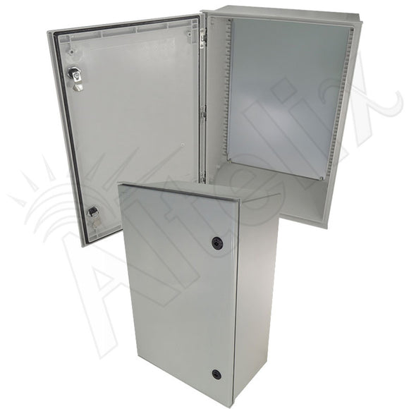 Altelix NEMA 3X Fiberglass Weatherproof Enclosure with Steel Equipment Mounting Plate