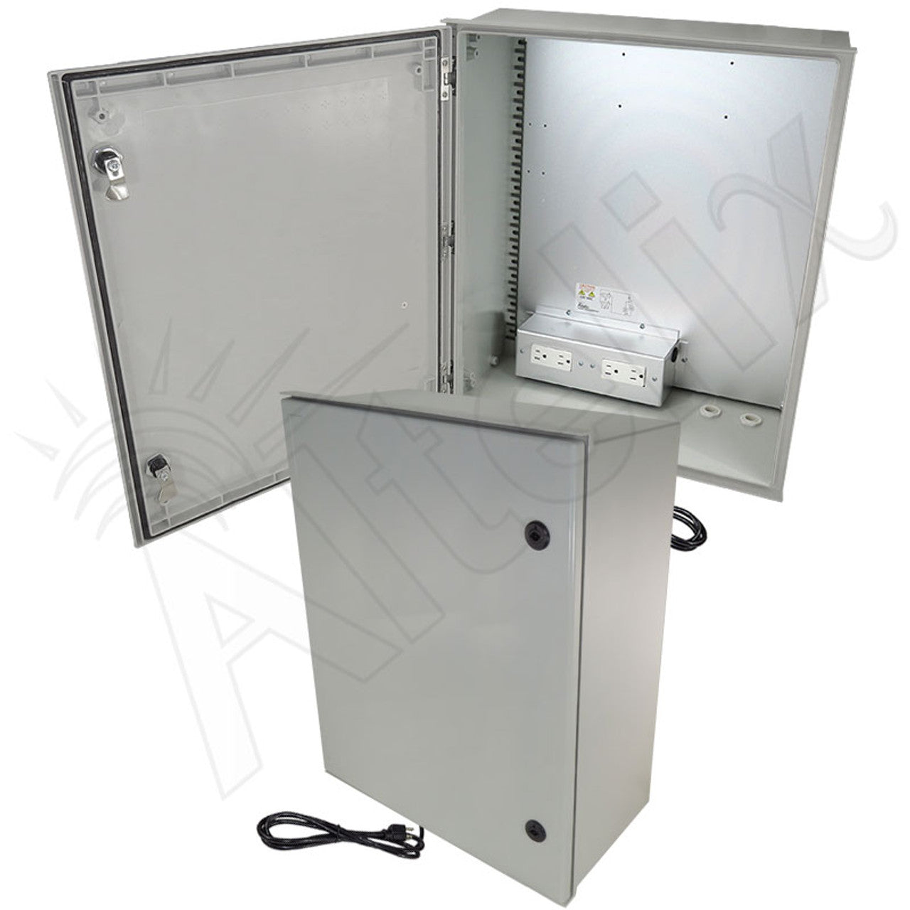 Altelix NEMA 3X Fiberglass Weatherproof Enclosure with Equipment Mounting Plate, 120 VAC Outlets & Power Cord-6
