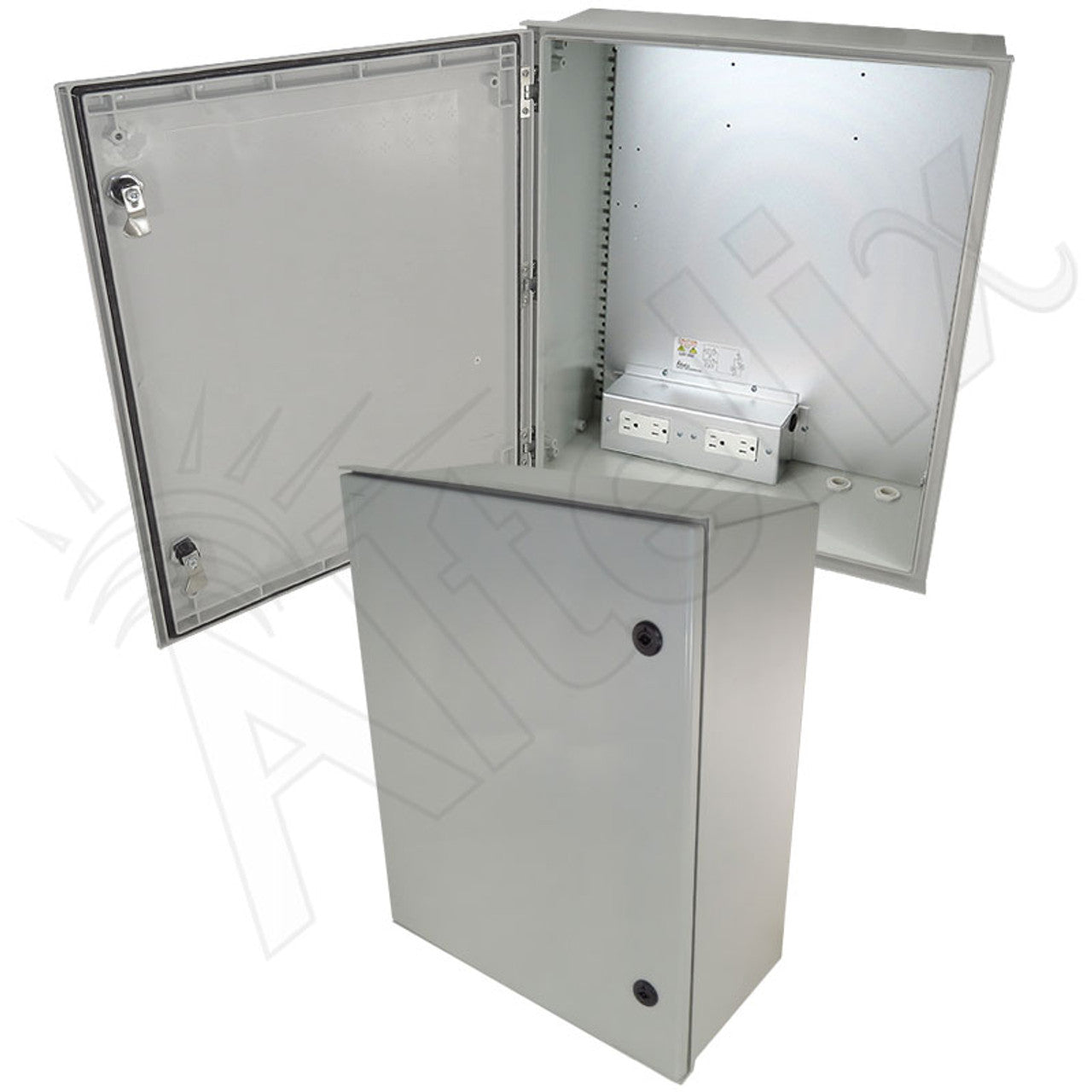 Altelix NEMA 4X Heated Fiberglass Weatherproof Enclosure with Equipment Mounting Plate & 120 VAC Outlets-6