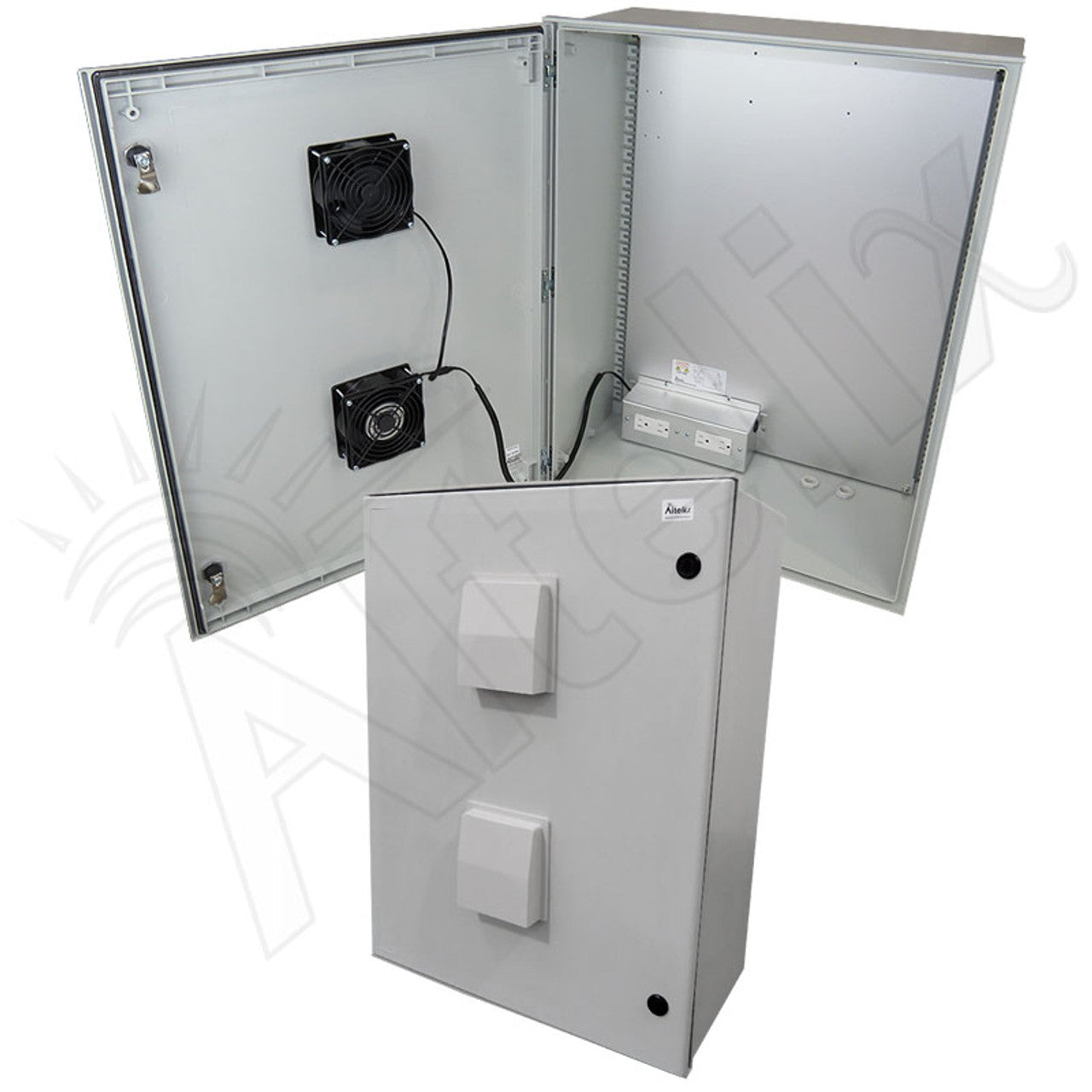 Altelix Vented Fiberglass Weatherproof NEMA Enclosure with Cooling Fan & 120 VAC Outlets-7