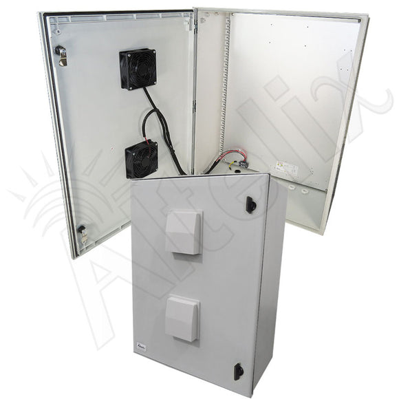 Altelix Vented Fiberglass Weatherproof NEMA Enclosure with 48 VDC Cooling Fan
