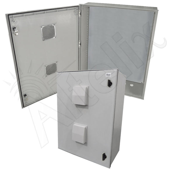 Altelix Vented Fiberglass Weatherproof NEMA Enclosure with Steel Equipment Mounting Plate