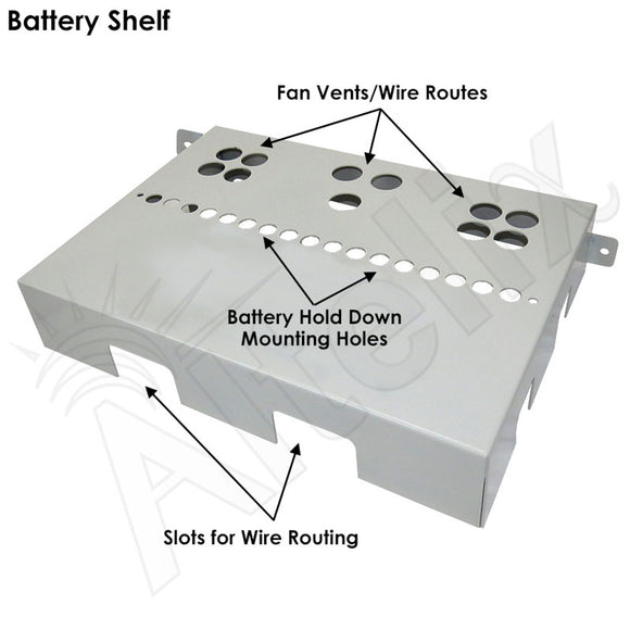 Steel Battery/Utility Shelf with Adjustable Battery Hold Down for NS Enclosures