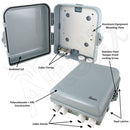 Altelix 10x9x4 IP66 NEMA 4X PC+ABS Weatherproof Utility Box with Hinged Door and Aluminum Mounting Plate-2