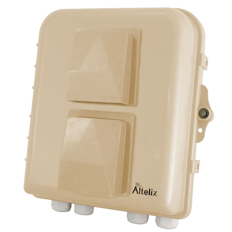 Altelix 10x9x4 PC+ABS Weatherproof Vented Utility Box NEMA Enclosure with Hinged Door and Aluminum Mounting Plate