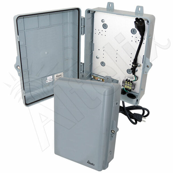 Altelix 12x9x5 NEMA 4X PC+ABS Weatherproof Utility Box NEMA Enclosure with 120 VAC 3-Prong Power Plug & Power Cord-1