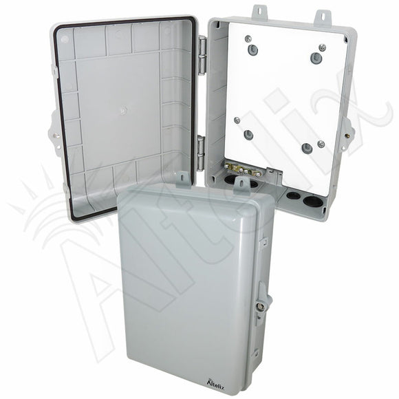 Altelix 12x9x5 IP66 NEMA 4X PC+ABS Indoor / Outdoor RF Transparent WiFi Access Point Enclosure with PVC Non-Metallic Equipment Mounting Plate