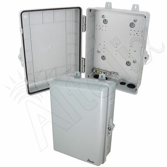 Altelix 12x9x5 IP66 NEMA 4X PC+ABS Weatherproof Utility Box with Hinged Door and Aluminum Mounting Plate