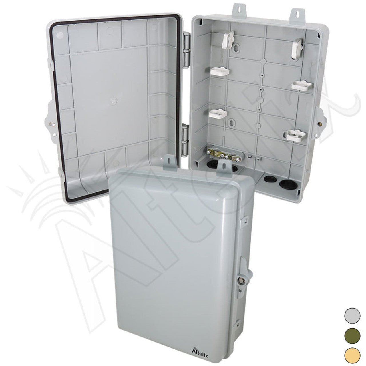 Altelix 12x9x5 IP66 NEMA 4X PC+ABS Weatherproof Utility Box with Hinged Door