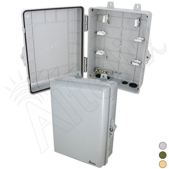 Buy gray Altelix 12x9x5 IP66 NEMA 4X PC+ABS Weatherproof Utility Box with Hinged Door
