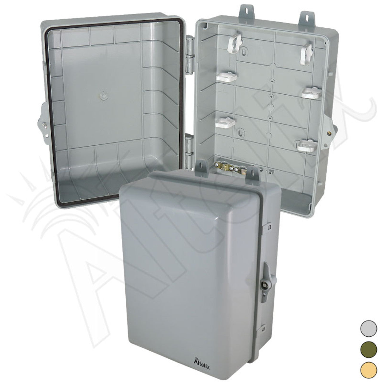 Buy gray Altelix 12x9x7 IP66 NEMA 4X PC+ABS Weatherproof Utility Box with Hinged Door