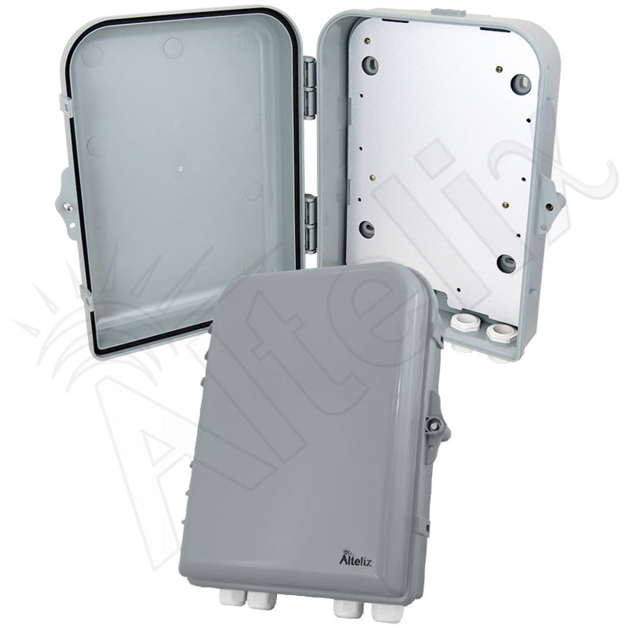 Altelix 13x10x4 IP66 NEMA 4X PC+ABS Weatherproof Utility Box with Hing ...