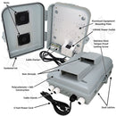 Altelix 13x10x4 PC+ABS Weatherproof Vented Utility Box NEMA Enclosure with Aluminum Mounting Plate, 120 VAC Outlet & Power Cord-2