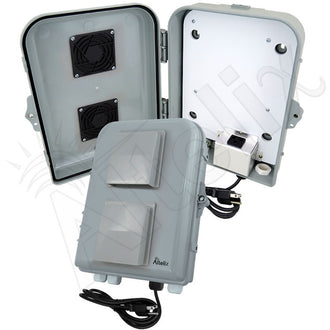 Altelix 13x10x4 PC+ABS Vented Indoor / Outdoor RF Transparent NEMA Enclosure with PVC Non-Metallic Equipment Mounting Plate, 120 VAC Outlets & Power Cord