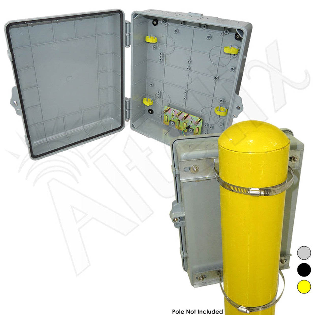 Altelix 14x11x5 PC + ABS Weatherproof Utility Box NEMA Enclosure with Pole Mount Kit-1