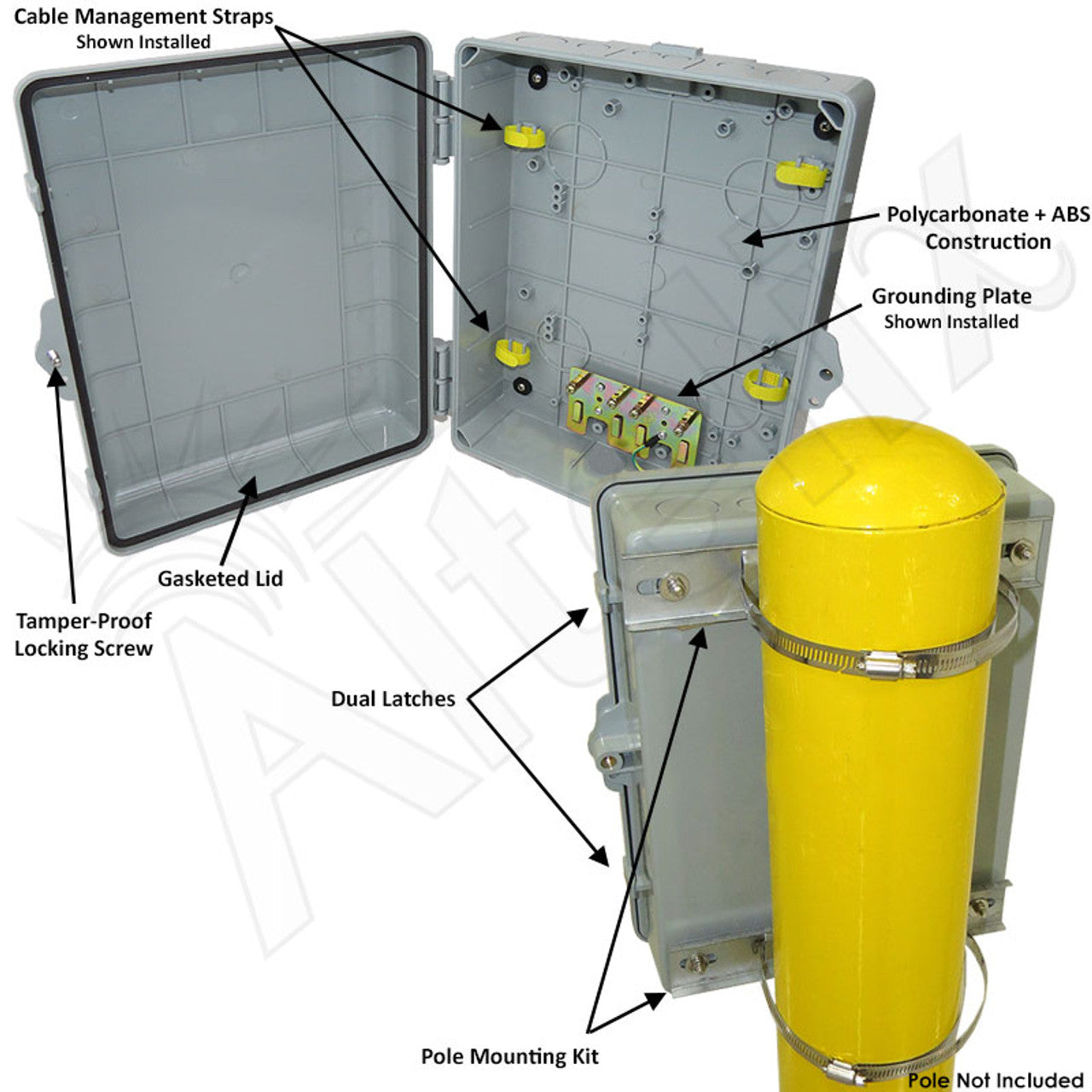 Altelix 14x11x5 PC + ABS Weatherproof Utility Box NEMA Enclosure