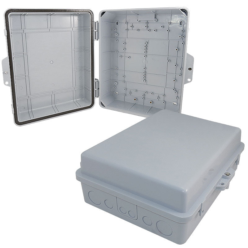 Buy gray Altelix 14x11x5 PC + ABS Weatherproof Utility Box NEMA Enclosure with Hinged Door