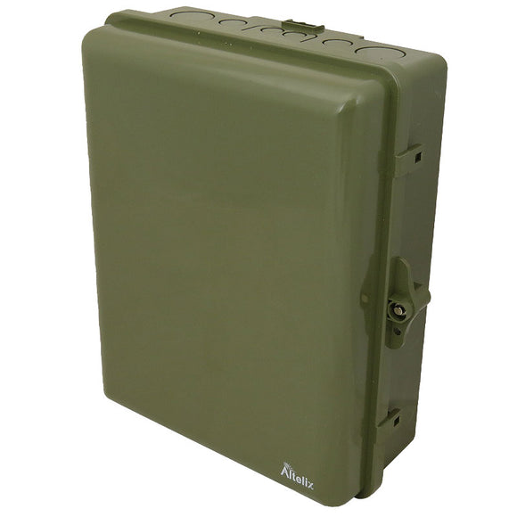 Altelix 14x11x5 PC + ABS Weatherproof NEMA Enclosure with Hinged Door & Aluminum Mounting Plate