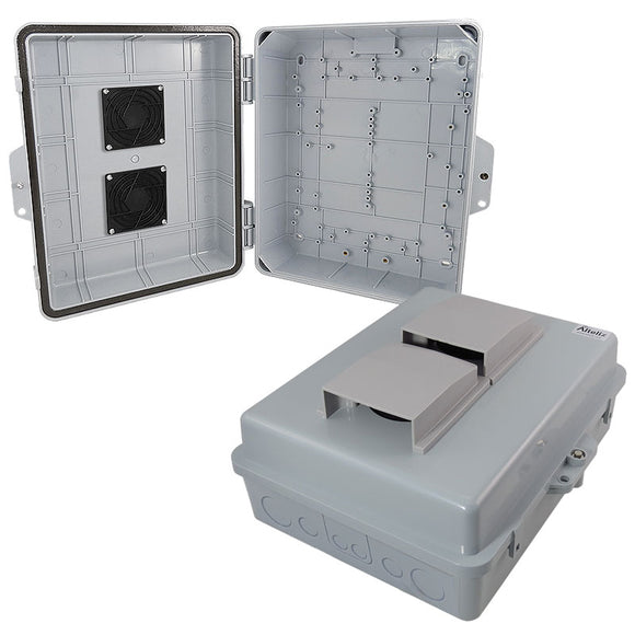 Altelix 14x11x5 PC + ABS Weatherproof Vented Utility Box NEMA Enclosure with Hinged Door