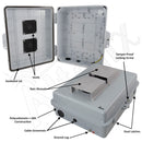 Altelix 14x11x5 PC + ABS Weatherproof Vented Utility Box NEMA Enclosure with Hinged Door-2