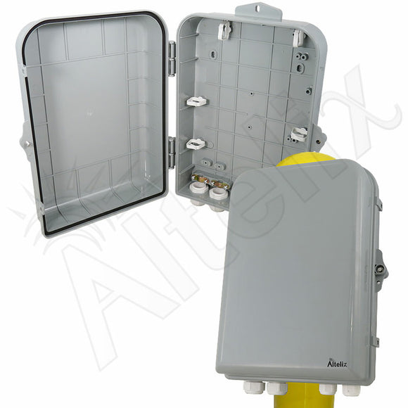 Altelix 15x10x5 Pole Mount NEMA 4X Polycarbonate + ABS Weatherproof Enclosure
