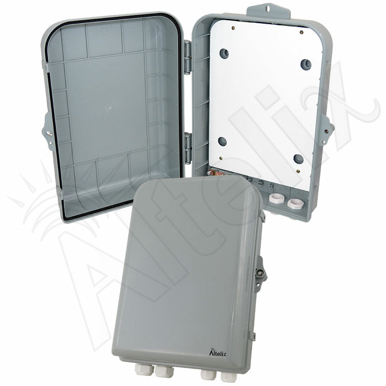 Altelix 15x10x5 Polycarbonate + ABS NEMA 4X RF Transparent Outdoor WiFi Enclosure with No-Drill PVC Equipment Mounting Plate