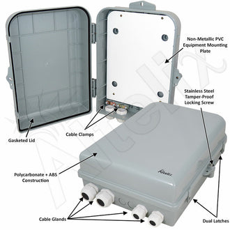 Altelix 15x10x5 Polycarbonate + ABS NEMA 4X RF Transparent Outdoor WiFi Enclosure with No-Drill PVC Equipment Mounting Plate - 0