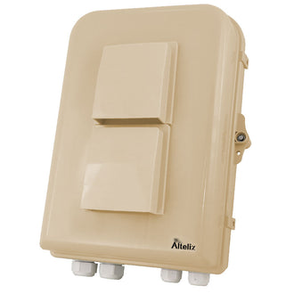 Buy light-ivory Altelix 15x10x5 Polycarbonate + ABS Vented Weatherproof Enclosure with Aluminum Mounting Plate