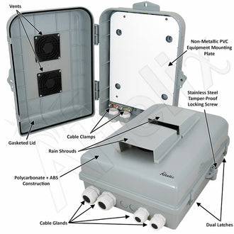 Altelix 15x10x5 Vented Polycarbonate + ABS RF Transparent Outdoor WiFi NEMA Enclosure with No-Drill PVC Equipment Mounting Plate - 0