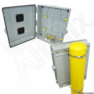 Altelix 17x14x6 PC + ABS Weatherproof Vented Utility Box NEMA Enclosure with Pole Mount Kit