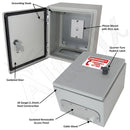 Altelix 12x10x6 Steel Outdoor Weatherproof NEMA 4X Phone Call Box with Emergency Phone Label-2