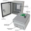 Altelix 12x10x6 Steel Outdoor Weatherproof NEMA 4X Phone Call Box with Service Phone Label-2