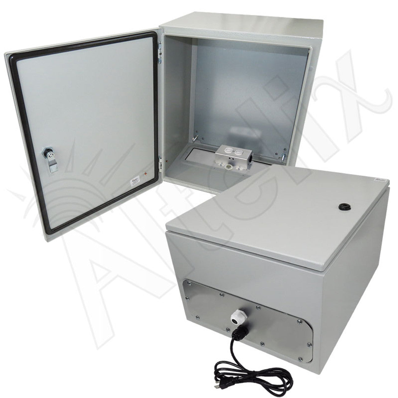 Altelix NEMA 4X Steel Weatherproof Enclosure with 120 VAC Outlets and Power Cord-3