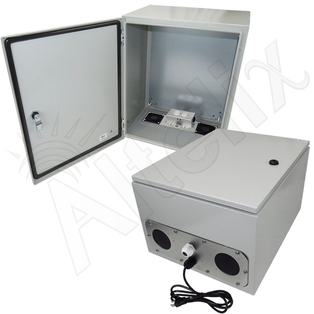 Altelix Steel Weatherproof NEMA Enclosure with Dual 120 VAC Duplex Outlets and Power Cord-4
