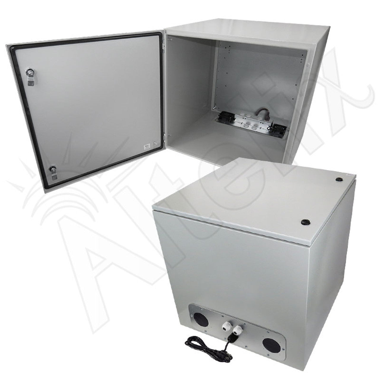 Altelix Steel Heated Weatherproof NEMA Enclosure with Dual Cooling Fans, 200W Heater, 120 VAC Outlets and Power Cord-8