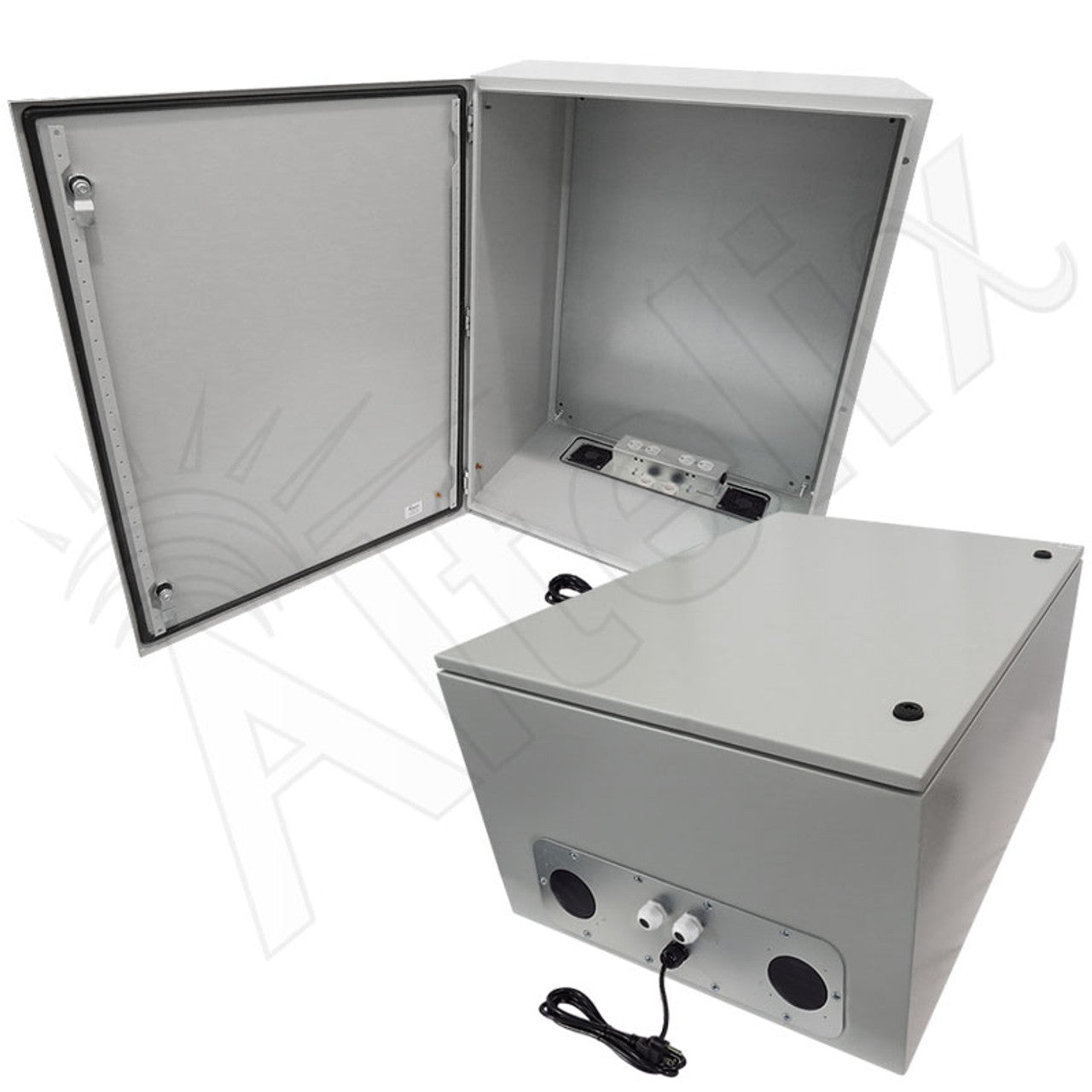 Altelix Steel Weatherproof NEMA Enclosure with Dual 120 VAC Duplex Outlets and Power Cord-11