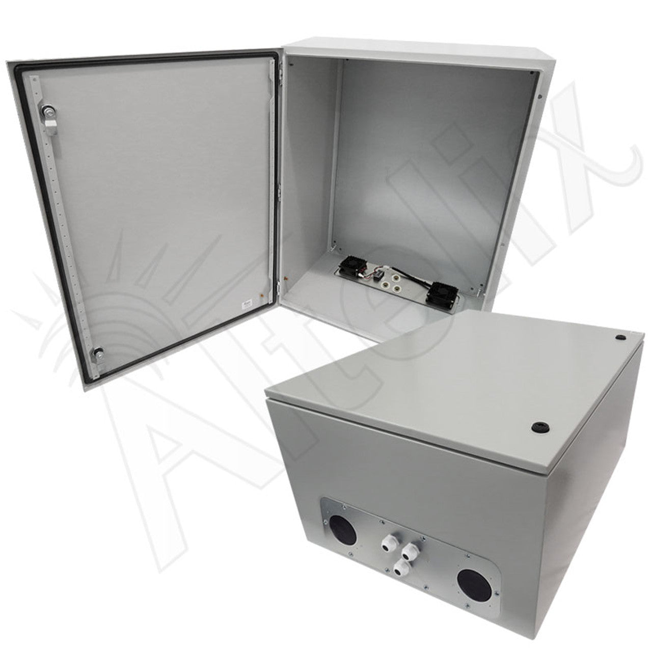 Altelix Steel Weatherproof NEMA Enclosure with Dual 48 VDC Cooling Fans