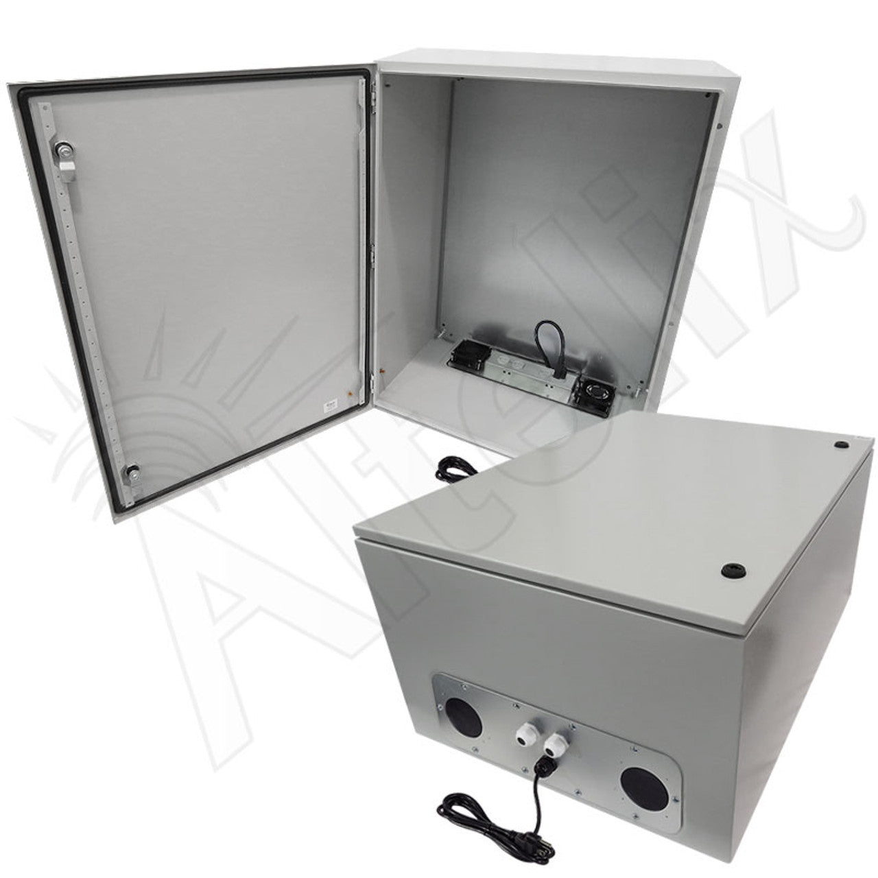 Altelix Steel Heated Weatherproof NEMA Enclosure with Dual Cooling Fans, 200W Heater, 120 VAC Outlets and Power Cord-10