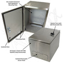 Altelix NEMA 4X Stainless Steel Weatherproof Enclosure with Steel Equipment Mounting Plate-2