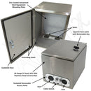 Altelix Vented Stainless Steel Weatherproof NEMA Enclosure with Steel Equipment Mounting Plate-2
