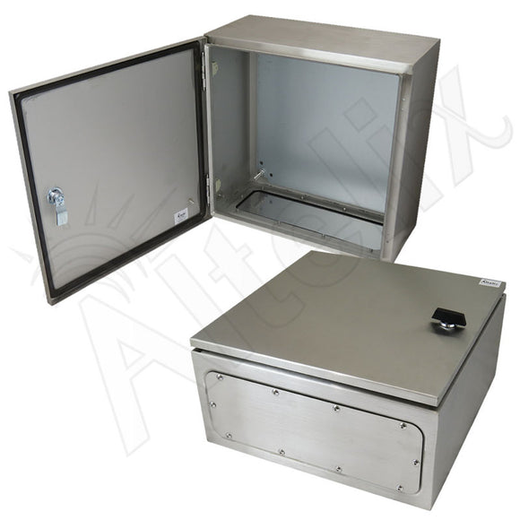 Altelix NEMA 4X Stainless Steel Weatherproof Enclosure with Steel Equipment Mounting Plate