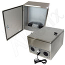 Altelix Stainless Steel Weatherproof NEMA Enclosure with Dual Cooling Fans, 120 VAC Outlets and Power Cord-3