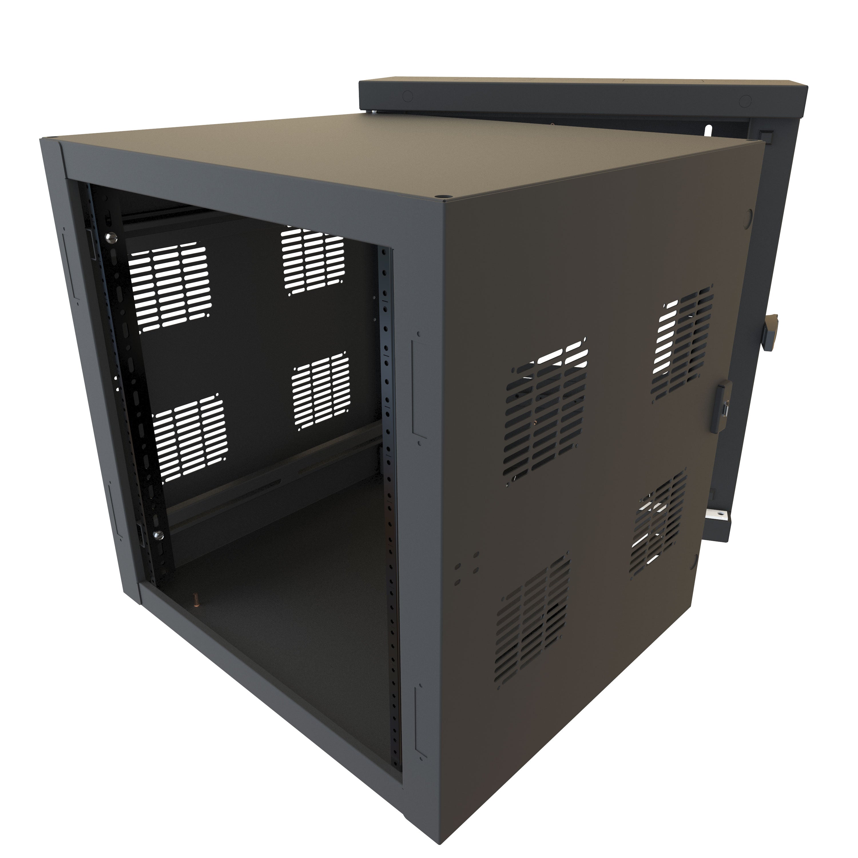 Swing - Out Sectional Wall Mount Rack Cabinet HWC Series  Heavy Duty UL Rated 350 lbs (158 kg) Weight Capacity