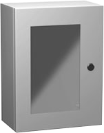 Eclipse Series     Painted Mild Steel Enclosures with Polycarbonate Window     Includes Concealed Hinge and Quarter   Turn Latch